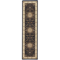 Charook 2375 Blue Traditional Pattern Ivory Border Rug - Rugs Of Beauty - 1