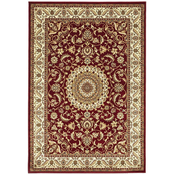 Charook 2375 Red Traditional Pattern Ivory Border Rug - Rugs Of Beauty - 1