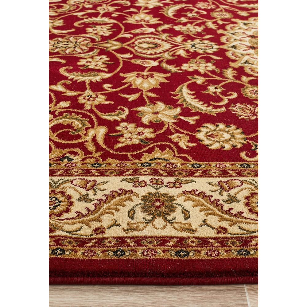 Charook 2375 Red Traditional Pattern Ivory Border Rug - Rugs Of Beauty - 5