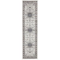 Charook 2375 White Traditional Pattern Beige Border Runner Rug - Rugs Of Beauty - 1