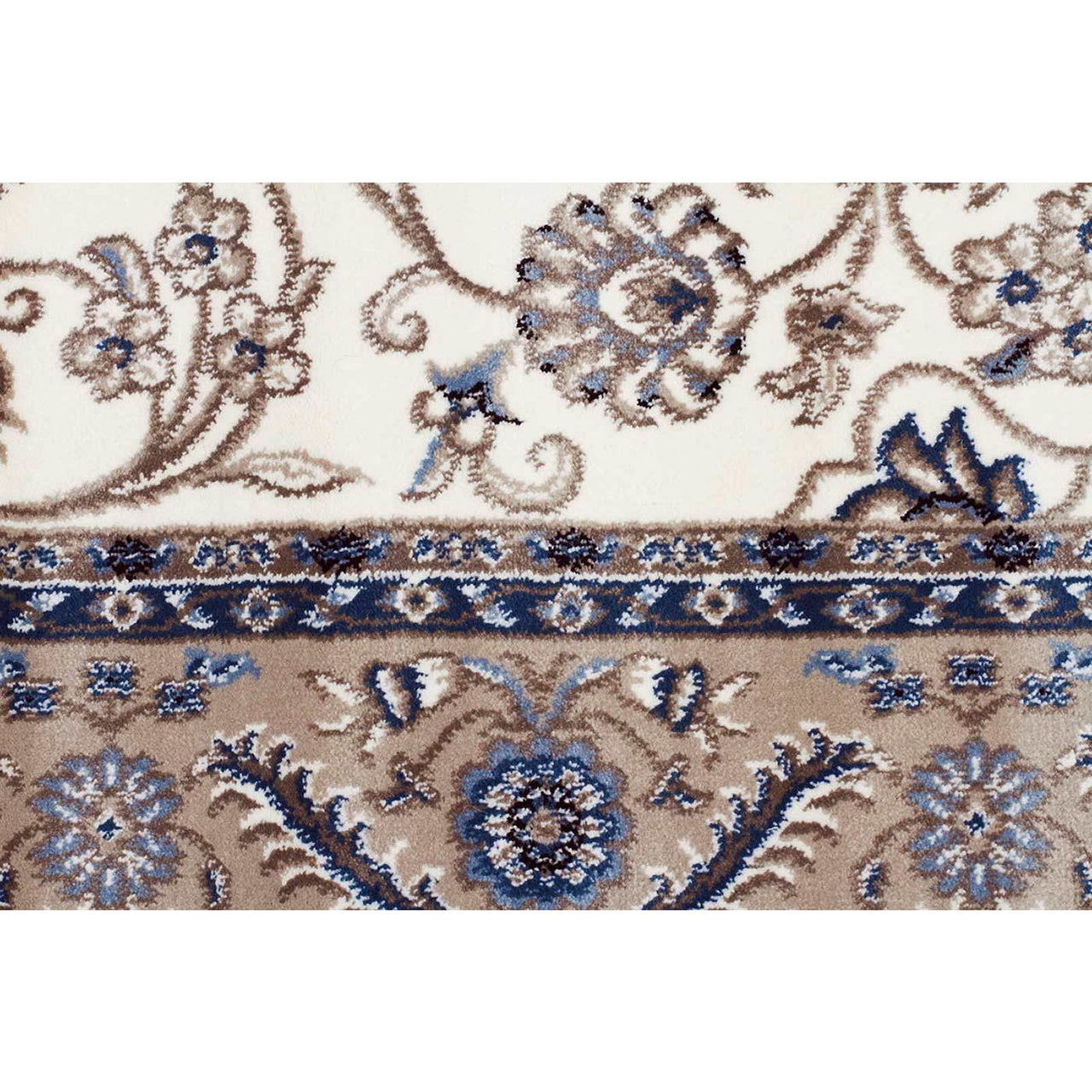 Charook 2375 White Traditional Pattern Beige Border Runner Rug - Rugs Of Beauty - 4