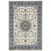 Charook 2375 White Traditional Pattern Blue Border Rug - Rugs Of Beauty - 1