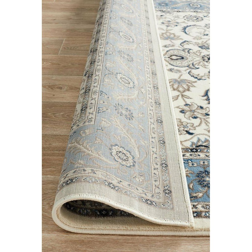 Charook 2375 White Traditional Pattern Blue Border Rug - Rugs Of Beauty - 7