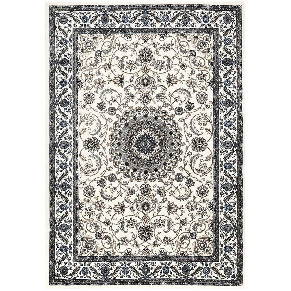 Charook 2375 White Traditional Pattern White Border Rug - Rugs Of Beauty - 1