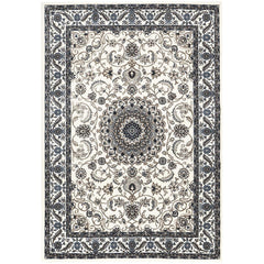 Charook 2375 White Traditional Pattern White Border Rug - Rugs Of Beauty - 1