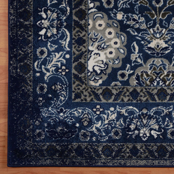 Kota 1422 Navy Blue Grey Beige Transitional Patterned Rug - Rugs Of Beauty - 4