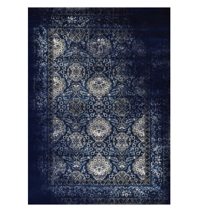 Kota 1422 Navy Blue Grey Beige Transitional Patterned Rug - Rugs Of Beauty - 1