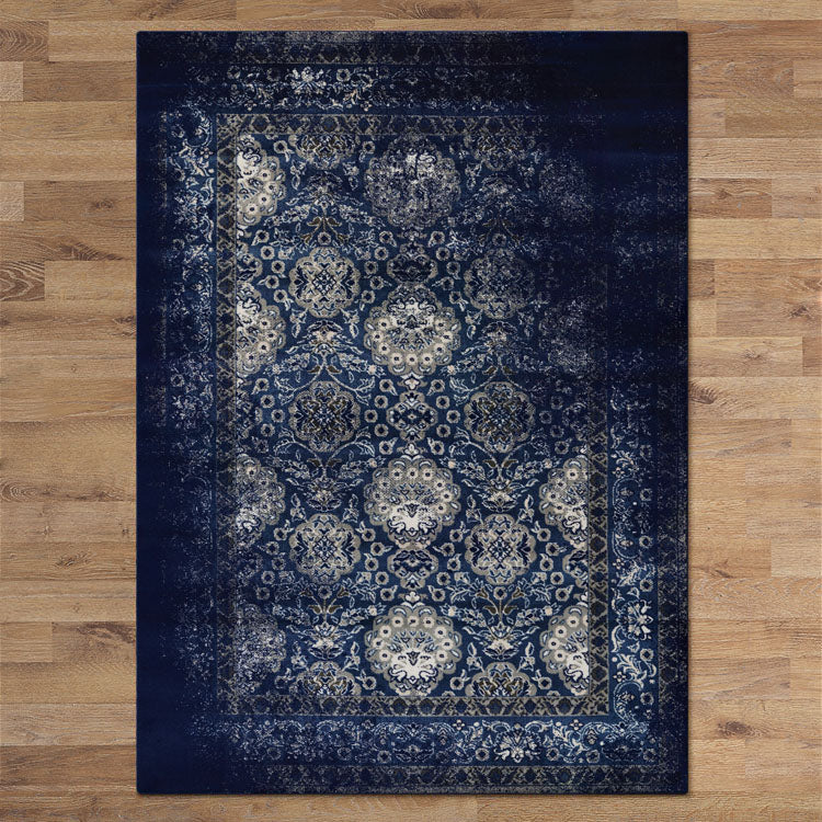 Kota 1422 Navy Blue Grey Beige Transitional Patterned Rug - Rugs Of Beauty - 3