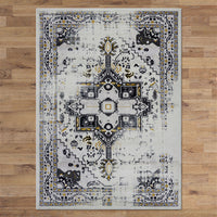 Kota 1423 Gold Beige Grey Transitional Patterned Rug - Rugs Of Beauty - 3