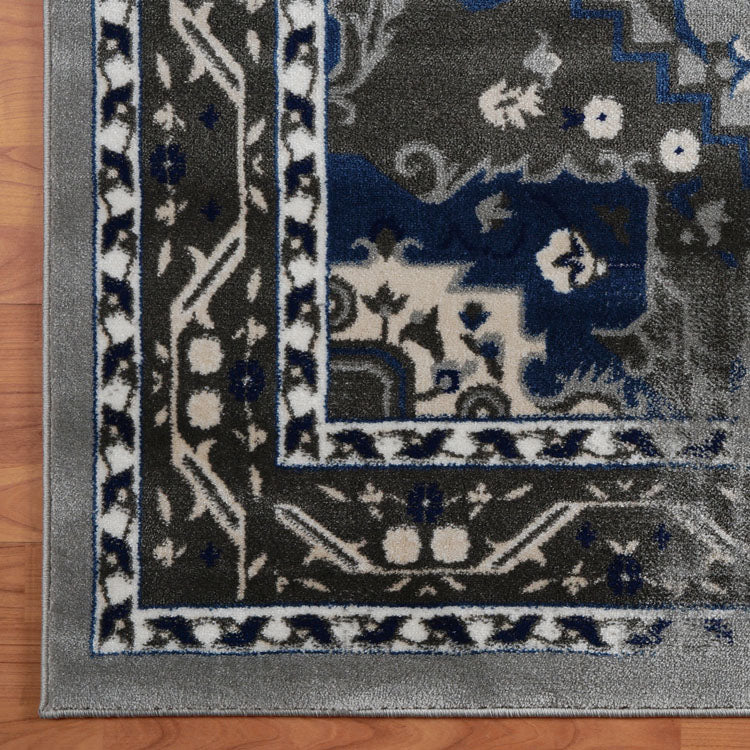 Kota 1423 Grey Blue Beige Transitional Patterned Rug - Rugs Of Beauty - 4