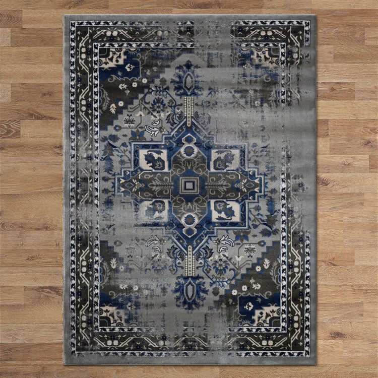 Kota 1423 Grey Blue Beige Transitional Patterned Rug - Rugs Of Beauty - 3
