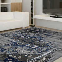Kota 1423 Grey Blue Beige Transitional Patterned Rug - Rugs Of Beauty - 2