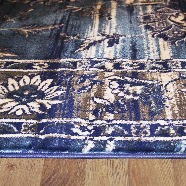 Kota 1426 Navy Blue Beige Transitional Patterned Rug - Rugs Of Beauty - 4