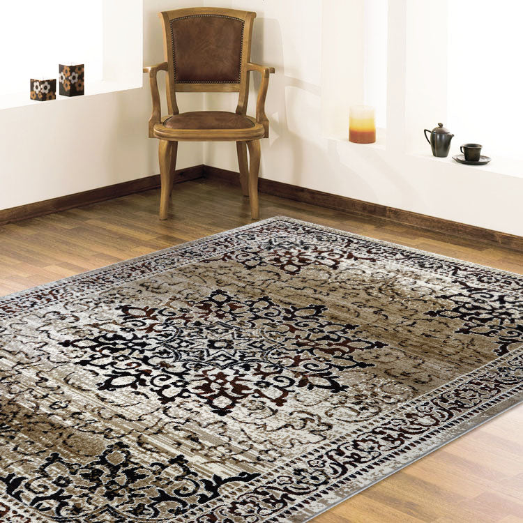 Kota 1427 Beige Brown Black Transitional Patterned Rug - Rugs Of Beauty - 2