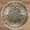 Kota 1427 Beige Brown Black Transitional Patterned Round Rug - Rugs Of Beauty - 2