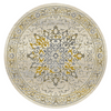 Kota 1427 Gold Beige Grey Transitional Patterned Round Rug - Rugs Of Beauty - 1