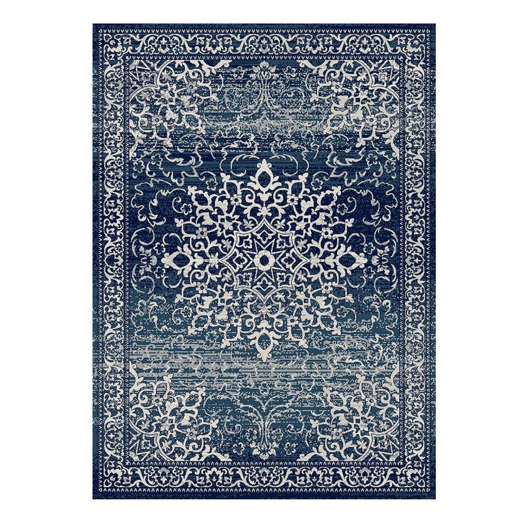 Kota 1427 Navy Blue Beige Transitional Patterned Rug - Rugs Of Beauty - 1