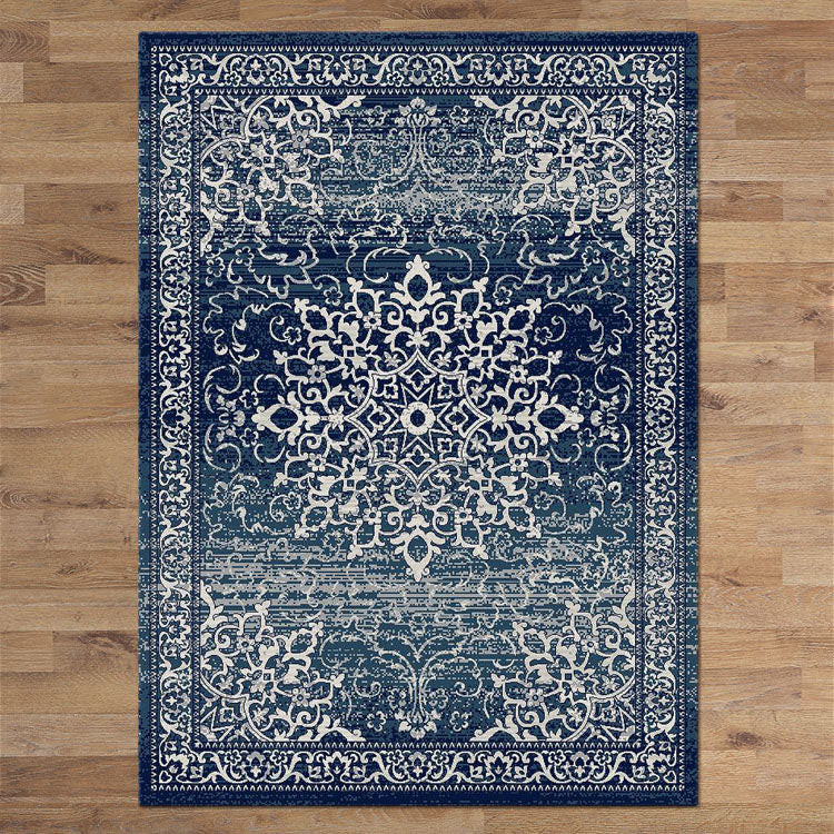 Kota 1427 Navy Blue Beige Transitional Patterned Rug - Rugs Of Beauty - 3
