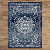 Kota 1427 Navy Blue Beige Transitional Patterned Rug - Rugs Of Beauty - 3