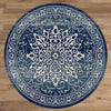 Kota 1427 Navy Blue Beige Transitional Patterned Round Rug - Rugs Of Beauty - 2
