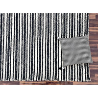 Emily 301 Wool Polyester Black White Striped Rug - Rugs Of Beauty - 3