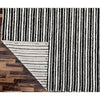 Emily 301 Wool Polyester Black White Striped Rug - Rugs Of Beauty - 4