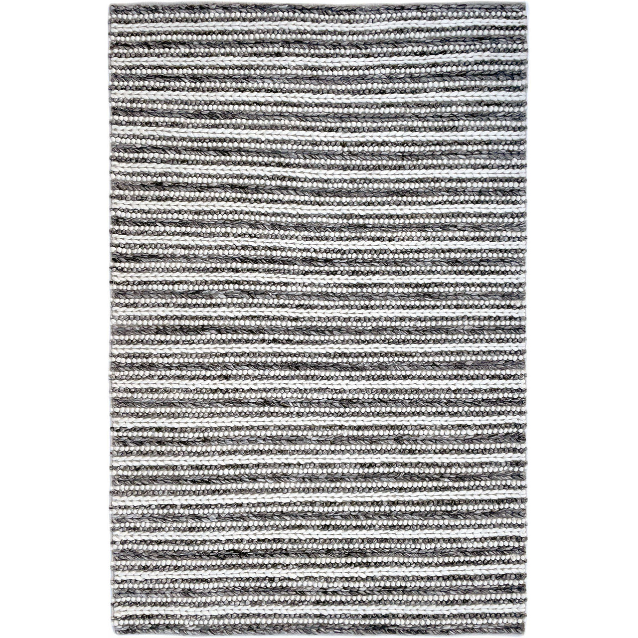 Emily 301 Wool Polyester Chocolate Brown Striped Rug - Rugs Of Beauty - 1