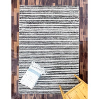 Emily 301 Wool Polyester Chocolate Brown Striped Rug - Rugs Of Beauty - 2