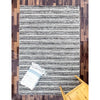 Emily 301 Wool Polyester Chocolate Brown Striped Rug - Rugs Of Beauty - 2