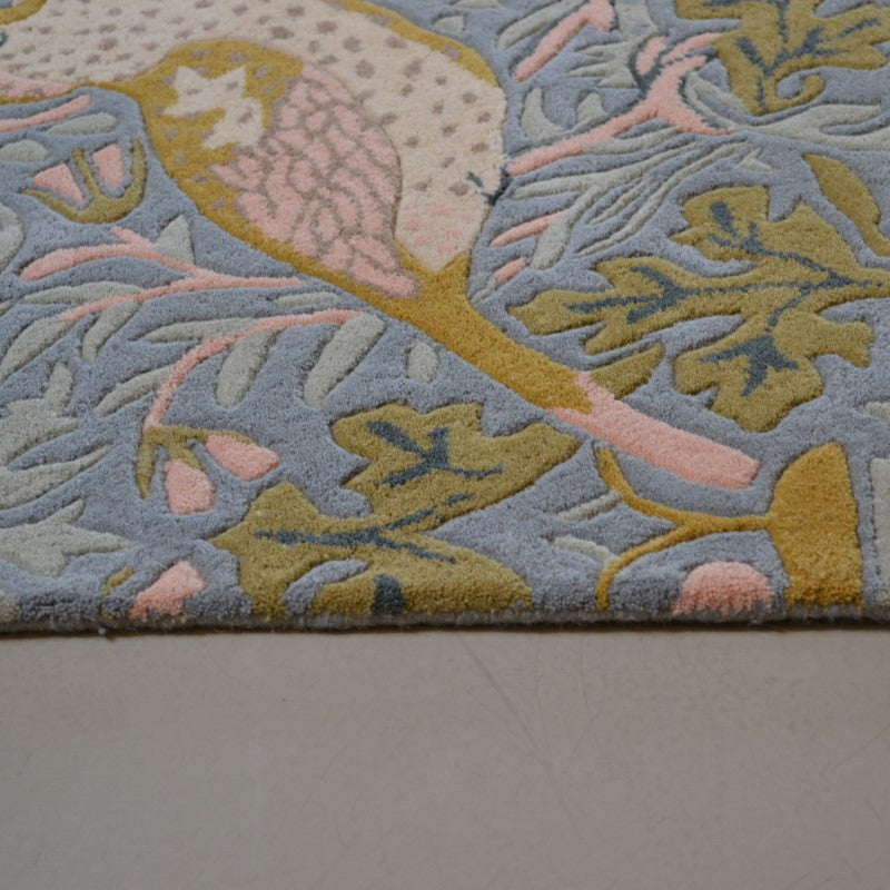 Morris & Co Strawberry Thief Slate 027718 Designer Wool Rug - Rugs Of Beauty - 4