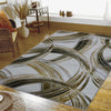 Canterbury 1125 Gold Grey Curve Patterned Modern Rug - Rugs Of Beauty - 2