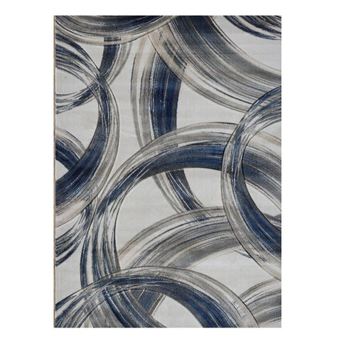 Canterbury 1125 Grey Blue Curve Patterned Modern Rug - Rugs Of Beauty - 1