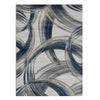 Canterbury 1125 Grey Blue Curve Patterned Modern Rug - Rugs Of Beauty - 1