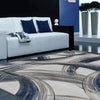 Canterbury 1125 Grey Blue Curve Patterned Modern Rug - Rugs Of Beauty - 2
