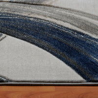 Canterbury 1125 Grey Blue Curve Patterned Modern Rug - Rugs Of Beauty - 5