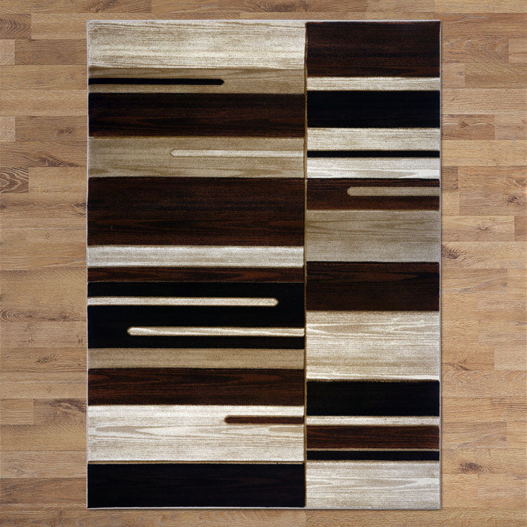 Canterbury 1126 Beige Brown Patterned Modern Rug - Rugs Of Beauty - 3