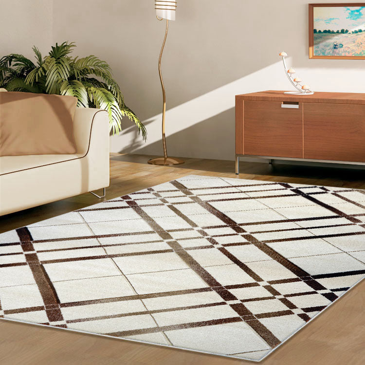 Canterbury 1129 Cream Brown Abstract Patterned Modern Rug - Rugs Of Beauty - 2