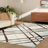 Canterbury 1129 Cream Brown Abstract Patterned Modern Rug - Rugs Of Beauty - 2