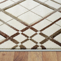 Canterbury 1129 Cream Brown Abstract Patterned Modern Rug - Rugs Of Beauty - 5