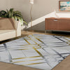Canterbury 1129 Grey Gold Abstract Patterned Modern Rug - Rugs Of Beauty - 2