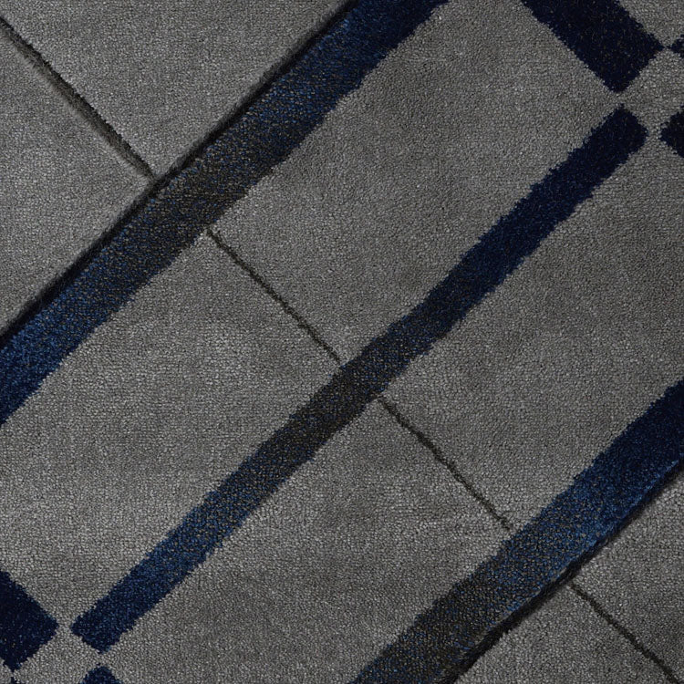 Canterbury 1129 Grey Blue Abstract Patterned Modern Rug - Rugs Of Beauty - 4