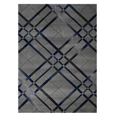 Canterbury 1129 Grey Blue Abstract Patterned Modern Rug - Rugs Of Beauty - 1