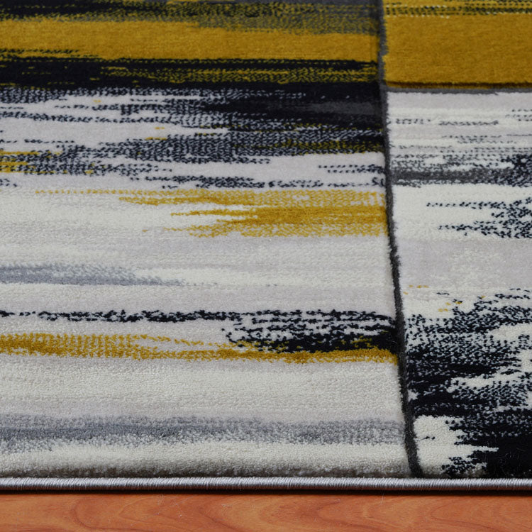 Canterbury 1130 Grey Gold Abstract Patterned Modern Rug - Rugs Of Beauty - 5