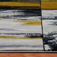 Canterbury 1130 Grey Gold Abstract Patterned Modern Rug - Rugs Of Beauty - 5