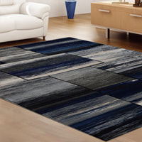 Canterbury 1130 Grey Blue Abstract Patterned Modern Rug - Rugs Of Beauty - 2