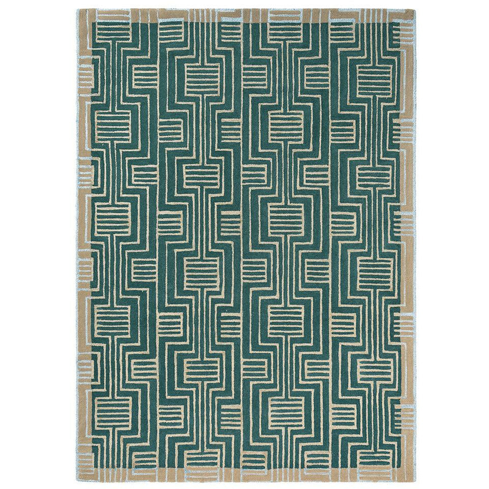 Ted Baker Kinmo Green 56807 Designer Wool Viscose Rug - Rugs Of Beauty - 1