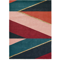 Ted Baker Sahara Burgundy 56105 Designer Wool Viscose Rug - Rugs Of Beauty - 1