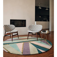 Ted Baker Sahara Round Pink 56102 Designer Wool Viscose Rug - Rugs Of Beauty - 2