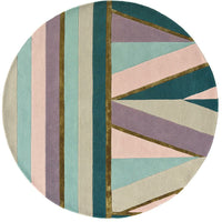 Ted Baker Sahara Round Pink 56102 Designer Wool Viscose Rug - Rugs Of Beauty - 1
