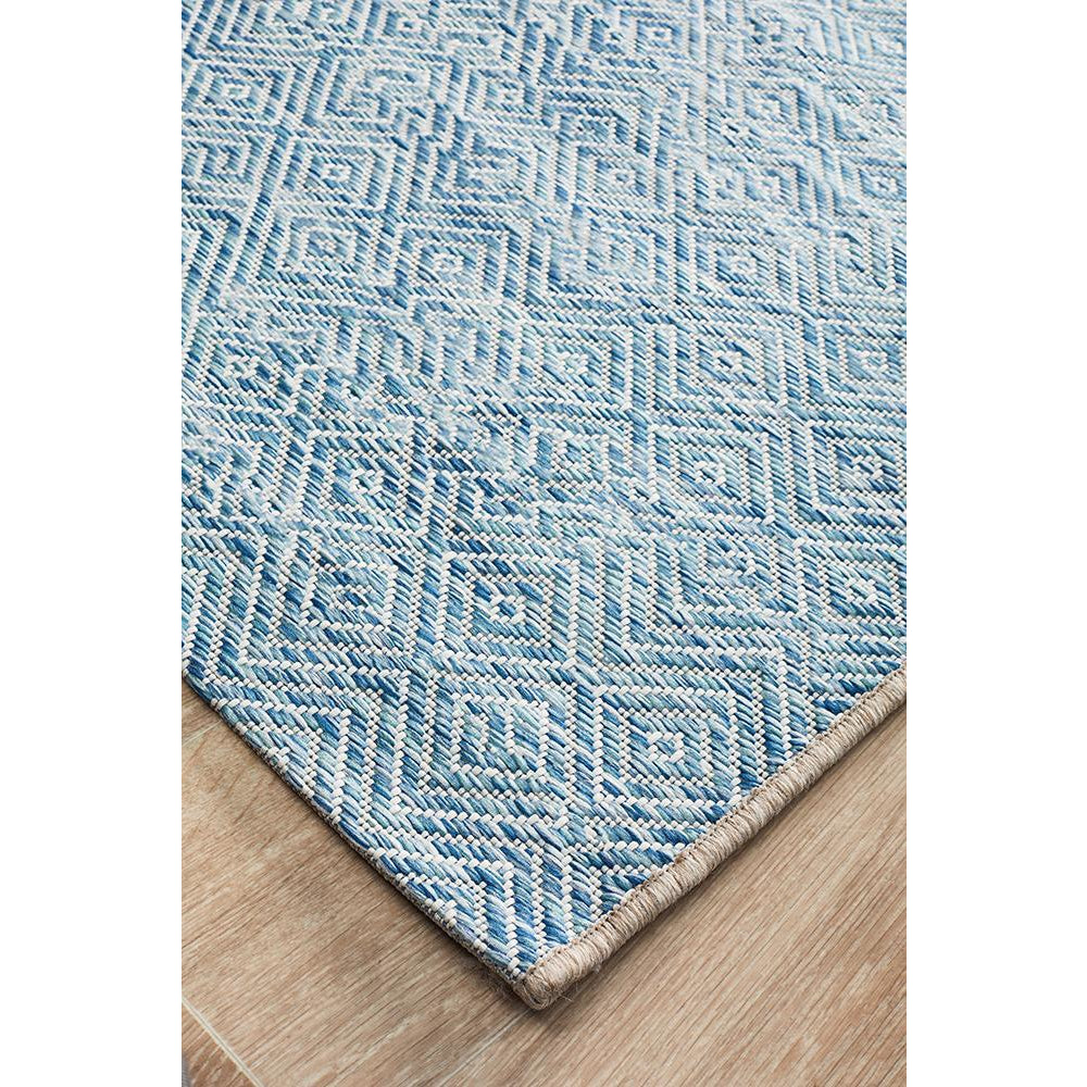 Siderno 4110 Blue Modern Indoor Outdoor Runner Rug - Rugs Of Beauty - 3